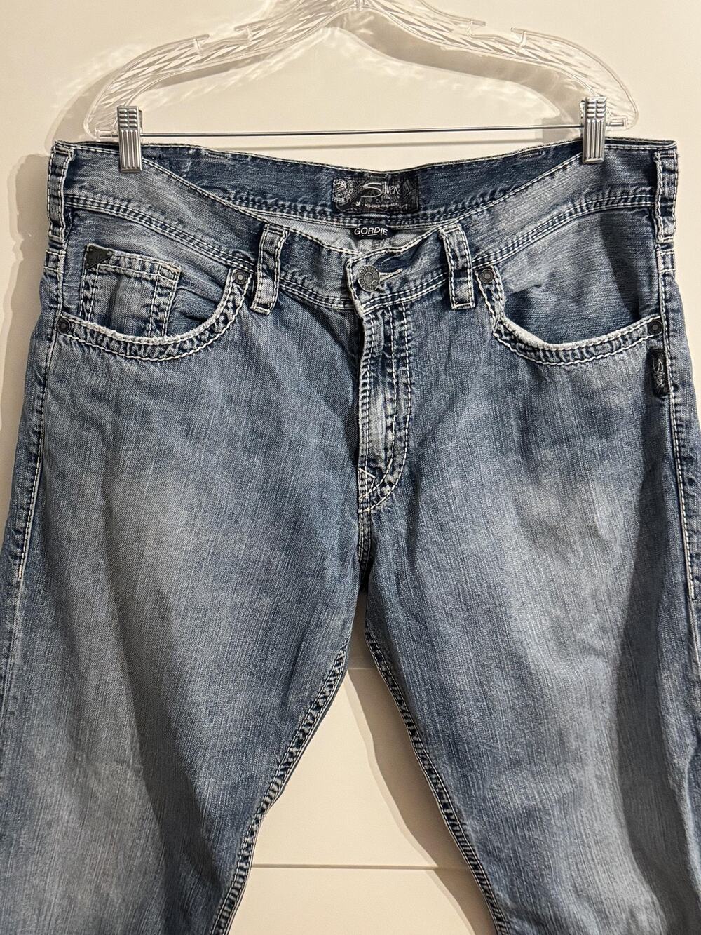 Silver Jeans Co Jeans Mens 38 Blue Gordie Relaxed Straight Light Wash Denim